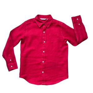 Janie and Jack The Linen Shirt Bradbury Red Size 6